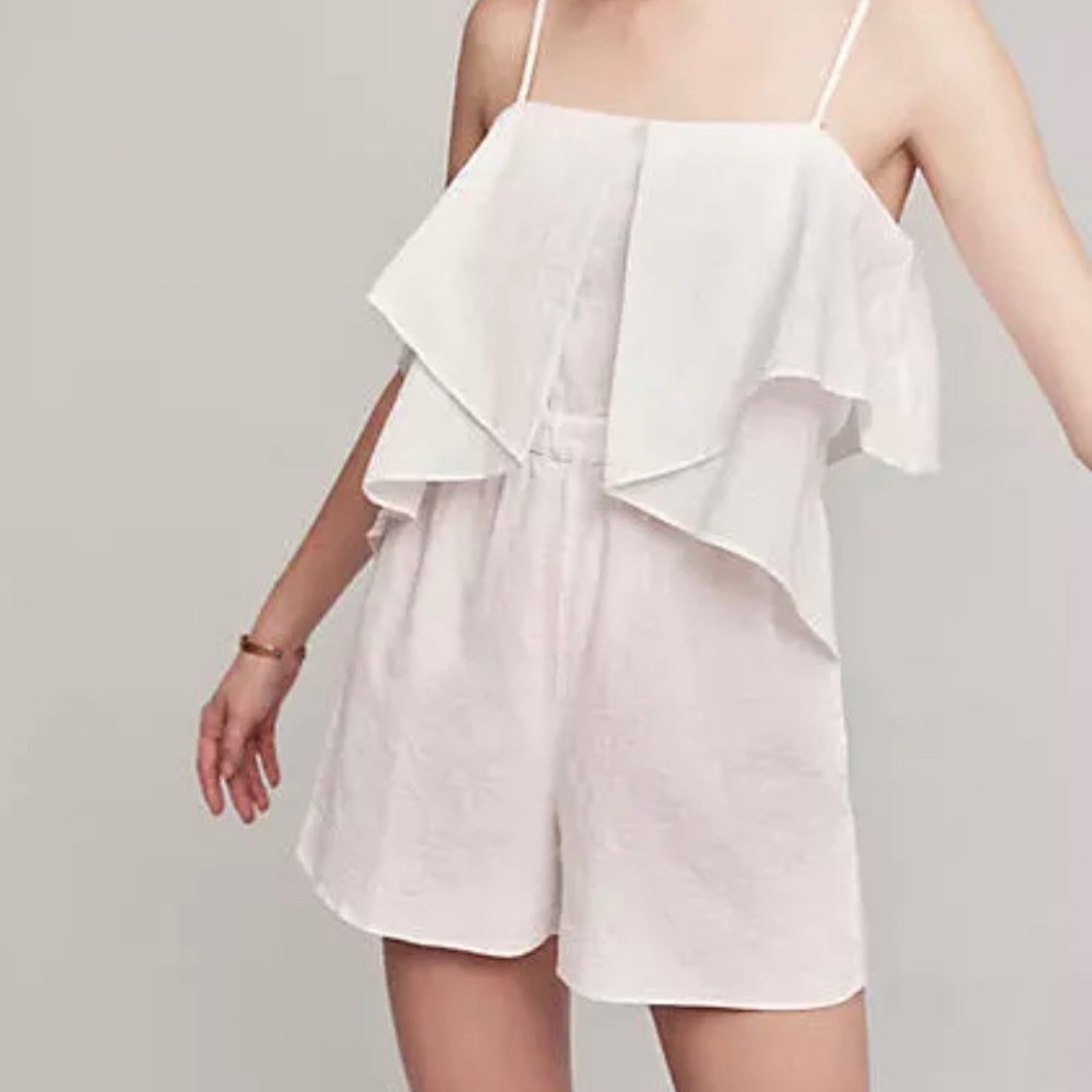 Anthropologie Amadi Amora Tiered Blush Romper